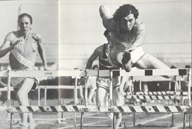 Wayne Bolt and Scott Carpenter running hurdles Spring Track 1977.  This photo is in the yearbook supplement, but considering this is the best sports photo I think I ever took, I couldnt help but show it off again here. Great form over the hurdles, Wayne!