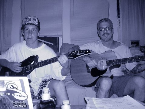 My son Harrison and I (Kevin) jamming.  He is a brilliant guitar player.  I suck.